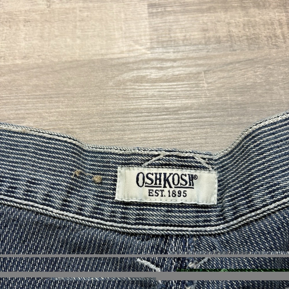 OshKosh B'gosh Vintage Hickory Striped Work Pants Railroad Women 12 Short Blue - Picture 6 of 16